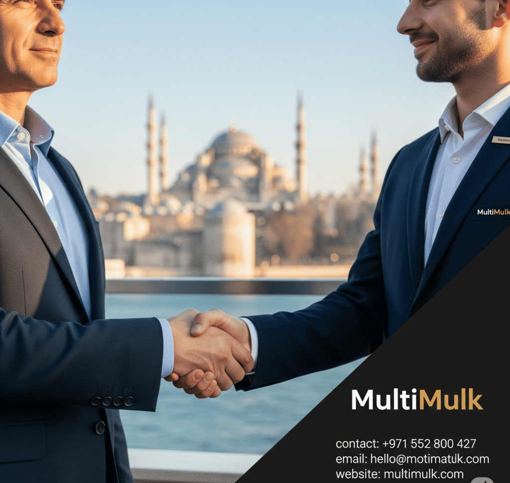 MultiMulk real estate agent closing a property deal in Fatih Istanbul with investor.